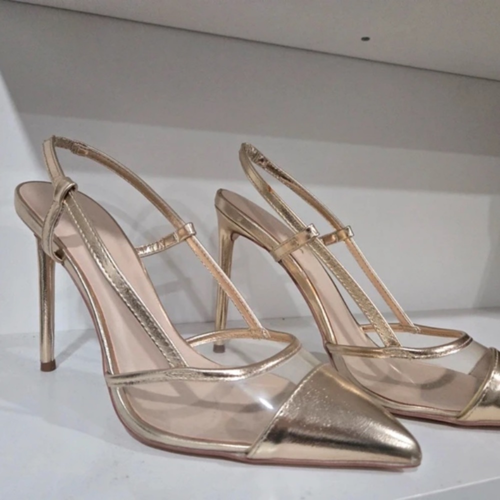New Look Metallic Gold Stiletto Heels